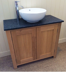 Bespoke Bathroom Vanity Cabinet In Oak With Granite Top