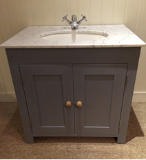 Bespoke Painted Bathroom Vanity Cabinet With Marble Top
