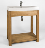 Bathroom washstand with overlay sink and contemporary tap, in our stunning solid oak.